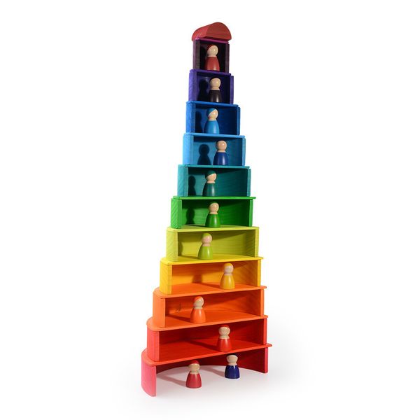 

baby building blocks large montessori educational toy size rainbow stacker wooden toys for kids creative children