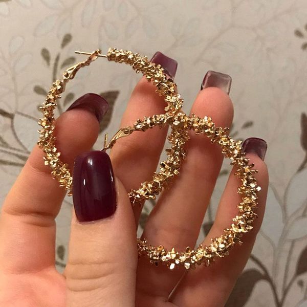 

zovoli негабаритного gold metal обруч серьга для женщин большого круг круглого earings обручей punk себе серьга мода ювелирных изделия 2020, Golden;silver
