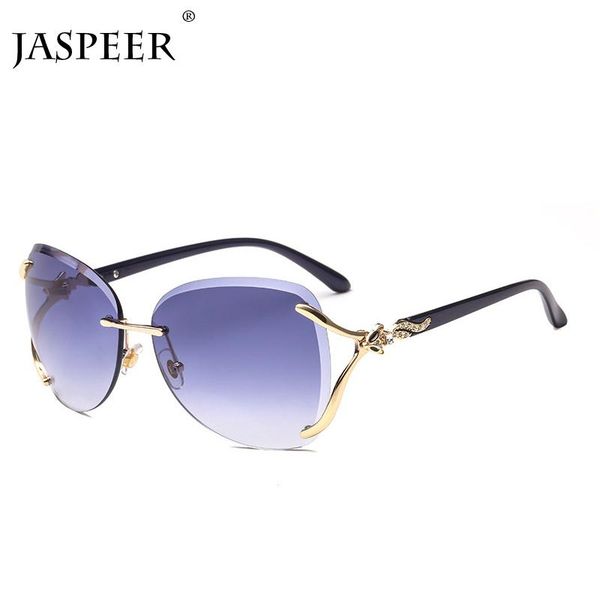 

sunglasses jaspeer fashion diamond women men 2021 designer irregular metal gradient blue pink ladies eyeglasses, White;black