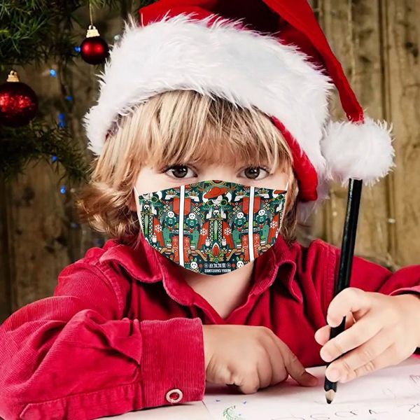 

letter christmas party pc children printed new cute face mask reusable washable windproof dustproof mouth masks kids shield