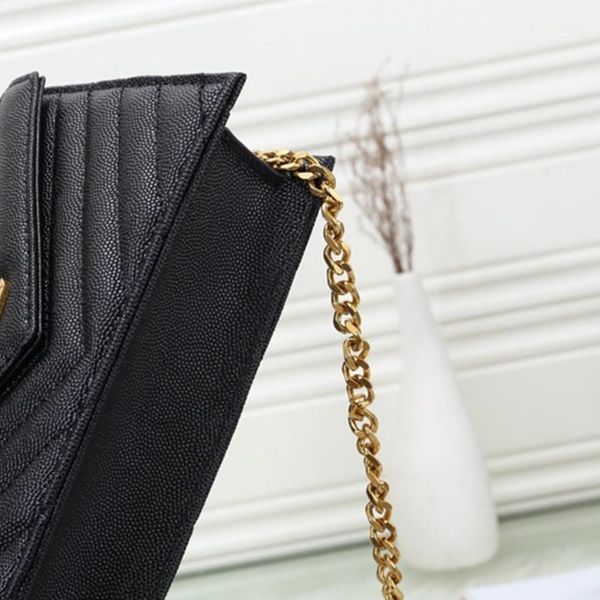 

women luxury designer genuine leather v-plaid classic envelope shoulder bag 19cm mini chain flap crossbody bag handbag with box