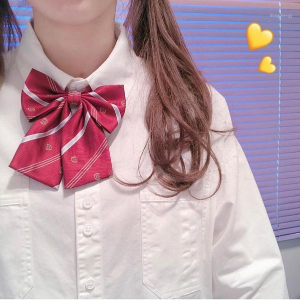

women spring new loose blouse jk bow tie small fresh wild teen girls student white long sleeve bowknot shirt preppy style1