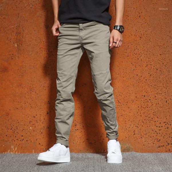 

new men's straight pencil pants casual safari style long trousers cotton a301, Black