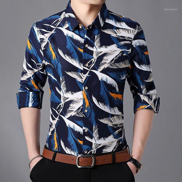 

men's casual shirts 2021 arrival fashions men long sleeve print europe style autumn plus size 6xl 7xl1, White;black
