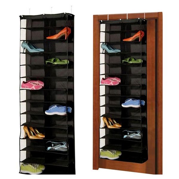 

1pc 26pairs shoes hanger storage bags over the door hanging organizer groceries rack space saver boxes home organization