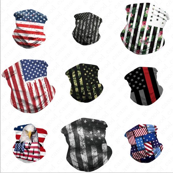 

breathable flag printed 3d the american national reuse face shield mouth-muffle headband veil scarf cycling dustproof mask d52707