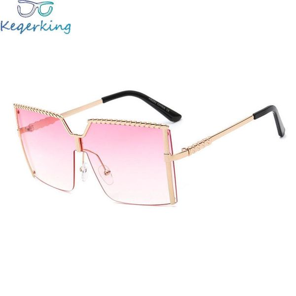 

sunglasses women big frameless fashion sun glasses marine films windproof men for square eyewear ks-62 fema, White;black