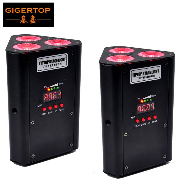 

rgbwa uv 6 in 1 3x18w battery power wireless dmx led wedge triangle par lighting for truss