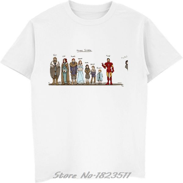 

new summer men house stark men's stark family members boy's white short sleeve 4xl 5xl hoodie designers t shirts sweatshirt
