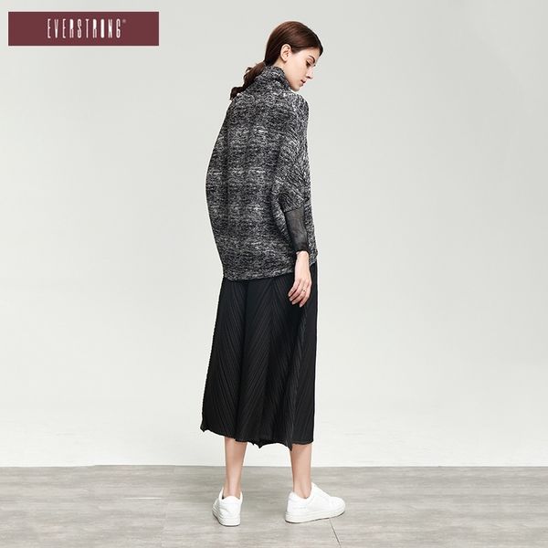 

6v3vw korean pleated autumn high women's t-shirt t-shirt loose 2019 miyake casual large new neck long sleeve i0jb9, White