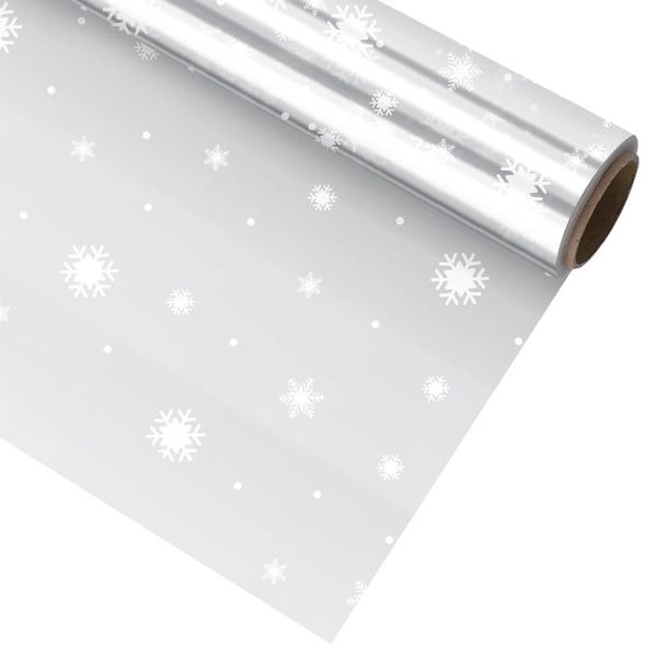 

gift wrap stobok cellophane 2.5 mil thickness roll snowflake decorated bags to baskets arts & cr