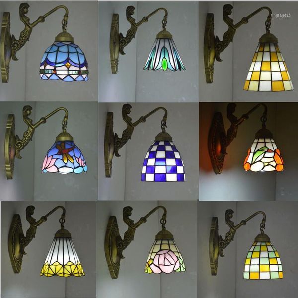 

wall lamp tiooka tiffany colorful handmade glass light for bedside stair study el bathroom indoor home decor 110 220v1