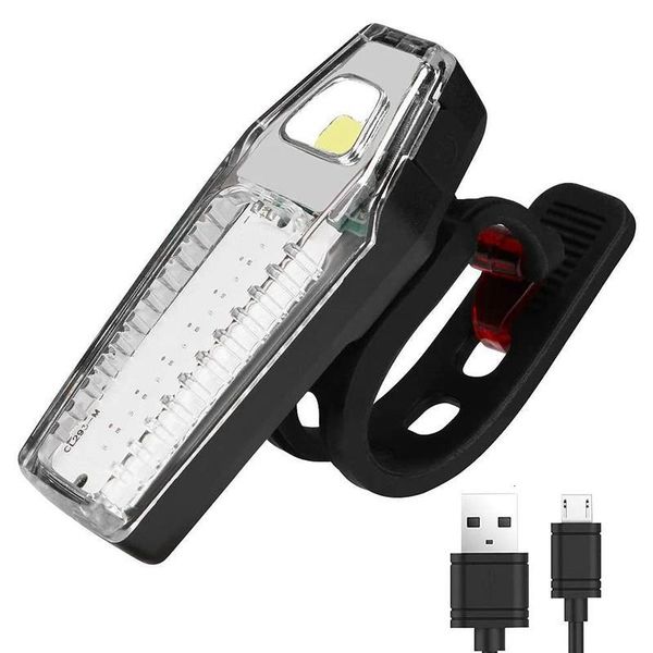 

bike rear tail light rechargeable super bright led lights with clip silicone strap led red blue white high brightness