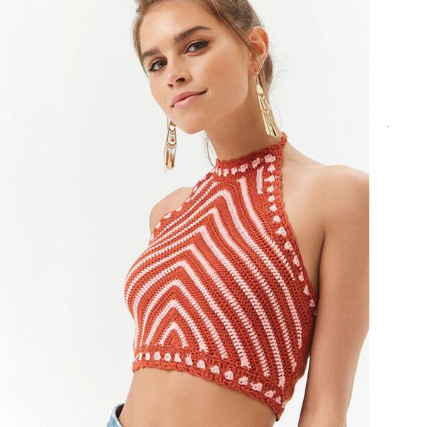 

2021 strap stitching striped strapping vest and navel t0631 swimsuit bandage bathing suits pad