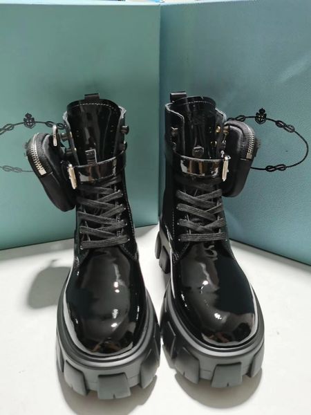 

with package boots black lace-up 2020 new pocket muffin ankle boot wallet platform boot trend fashion