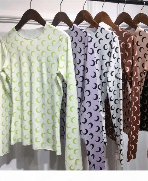 

new marine serre bottoming shirt women 1:1 6 colour sell half moon tights t shirts tees marine serre t-shir, White;black
