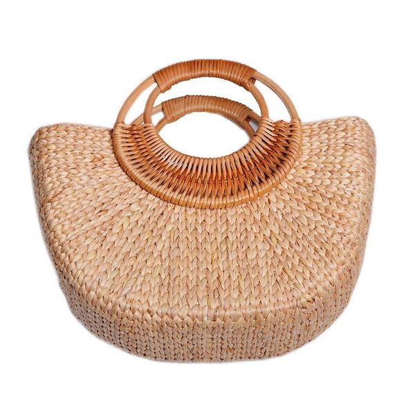 

rattan woven ins hand made high beauty pgraphy artifact grass woven moon hand bag