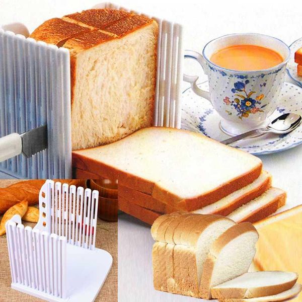 

cake bread toast cutter kitchen accessories tool quality abs plastic 16*16*2cm splicing tiered slice bread slicer toast layerer1