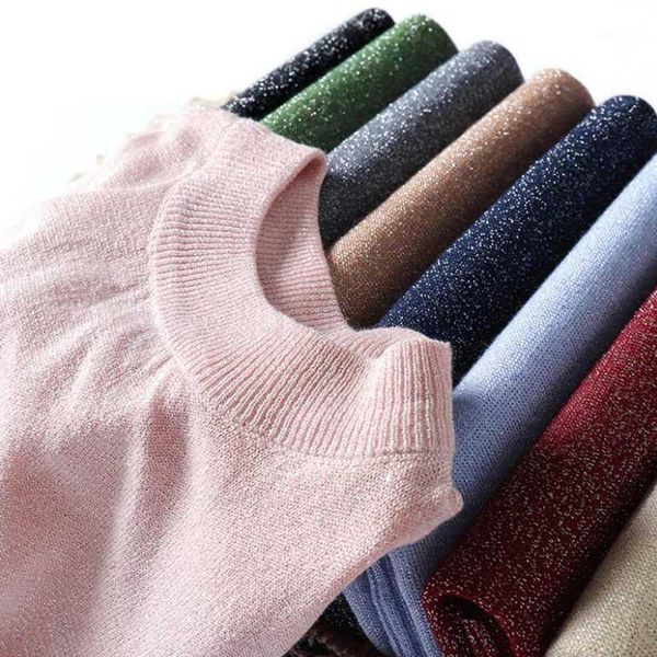 

eorutciz autumn women sweater pullover slim sequin knitted basic sweater autumn thin short sleeve oversize lm8111, White;black