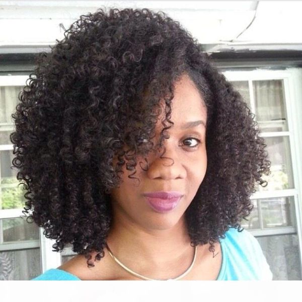 

glueless afro kinky курчавый полный парик шнурка pre щипковых human перуанский afro завитые парики фронта шнурка девы волос для афро-америка, Black;brown