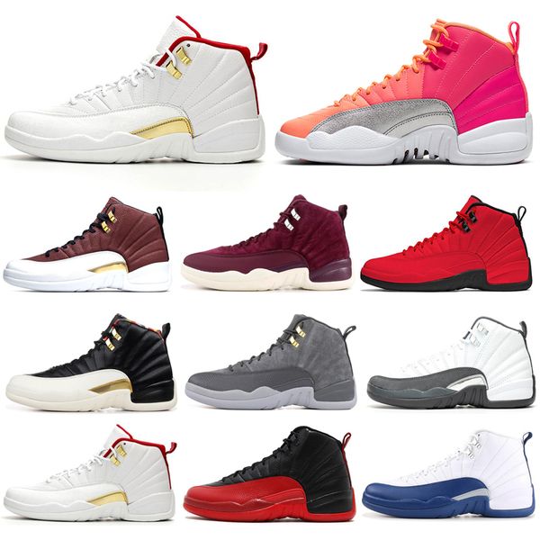 

discount punch 12s men basketball shoes 12 fiba game ball game royal reptile reverse taxi playoffs mens trainers sports sneakers 7-13, White;red