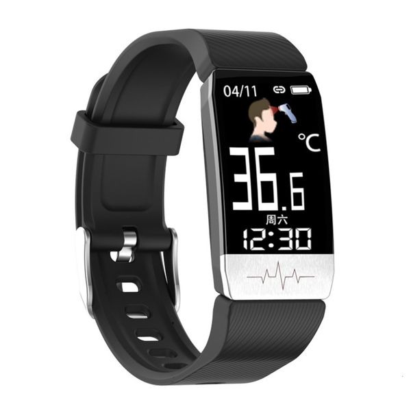 

t1s smart bracelet upgrade accurate temperature measuring heart rate blood prsure sleep information synch