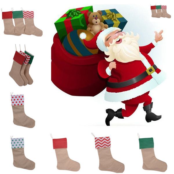

factory6o5sstocking christmas factoryv4qhbags xmas gift canvas large size plain burlap decorative socks bag