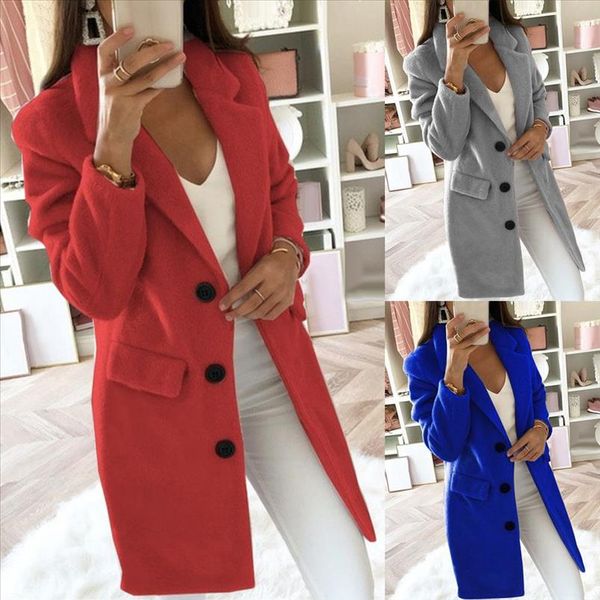 

3 5xl autumn winter long sleeve cardigan solid color women lapel blazer jacket coat womens clothing coat fashion 2, Black