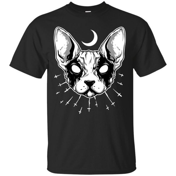 

2020 с коротким рукавом o-образным вырезом black metal cat футболка сфинкс рубашка cat lovers g хлопка tee shirt спорта толстовка с капюшоно