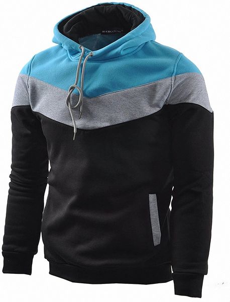 

mooncolour mens novelty color block hoodies cozy sport outwear 20qs#, Black