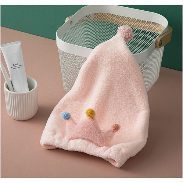 

lovely princess crown dry hair cap woman thick coral velvet super absorbent fast lovely princess f jllgjo