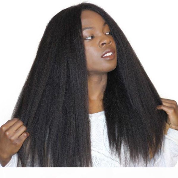 

peruvian human hair 360 lace frontal wigs natural color glueless kinky straight lace wigs bleached knots 8-24 inch, Black;brown