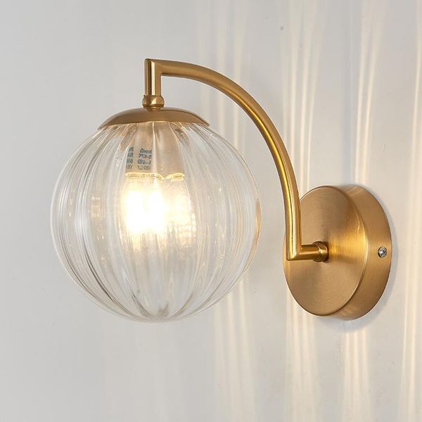 

wall lamp scandinavian loft glass bedside corridor stairs modern led lights fixtures ball black gold ac 90~260v