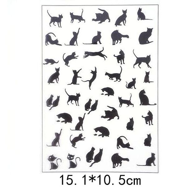 

5pc черных кошек девочка ув смола прозрачный материал наполнение эпоксидный mold изготовление инструмент наклейка декоративного fit phone ca, Black