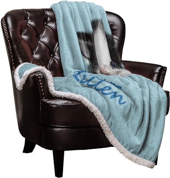 

double throw blanket sherpa microfiber comfort kitten adrable lamb cashmere blanket bedspread sofa bed cover1