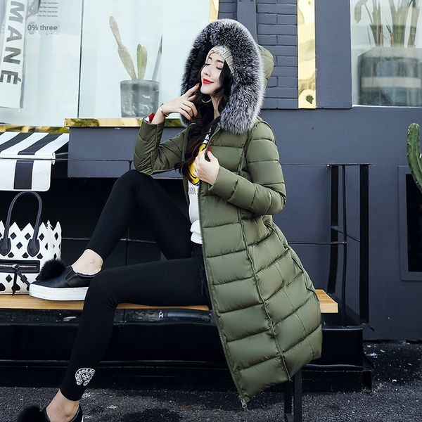 

jas down donsjack winter women new female parka coated bont long hooded cato great fat fashion loose exit pgwit, Black