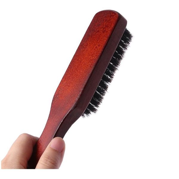 

hair brush wood handle boar bristle beard comb styling detangling straightening ha jllqdq, Silver