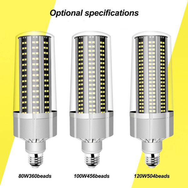 

discount super bright led e27 corn bulb 80w-200w led lamp 110v 220v smart ic e39 e40 big power for outdoor playground warehouse lighting