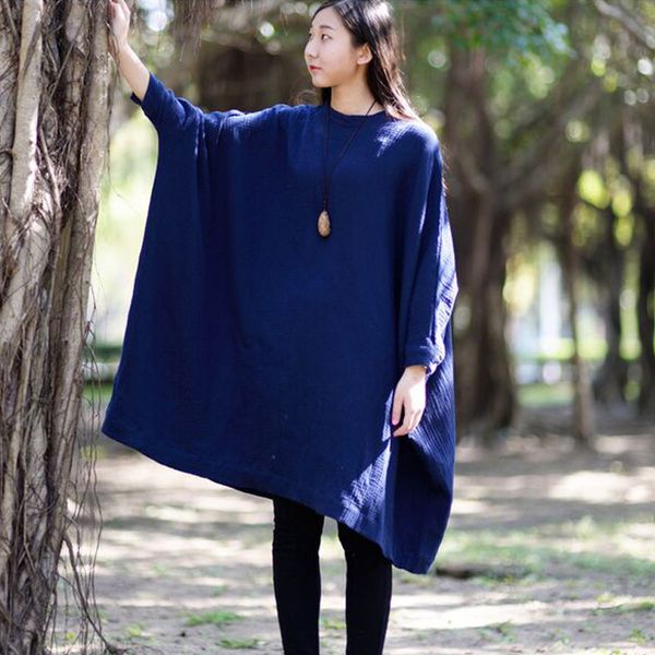 

summer autumn fashion wear round loose cotton women maxi clothes