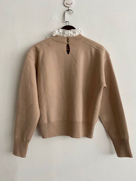 

women sweater autumn and winter fashion new woman s letter embroidery sweaters casual womens panelled ruffled knitted sweater size s-l, White;black