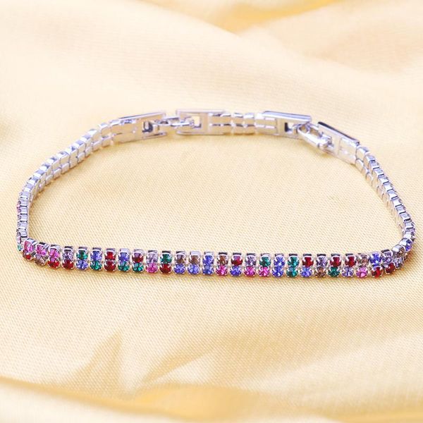 

charm bracelets 2021 wholesale price drop girls bracelet jewelry fashion colorful synthetic cz for women birthday gift, Golden;silver