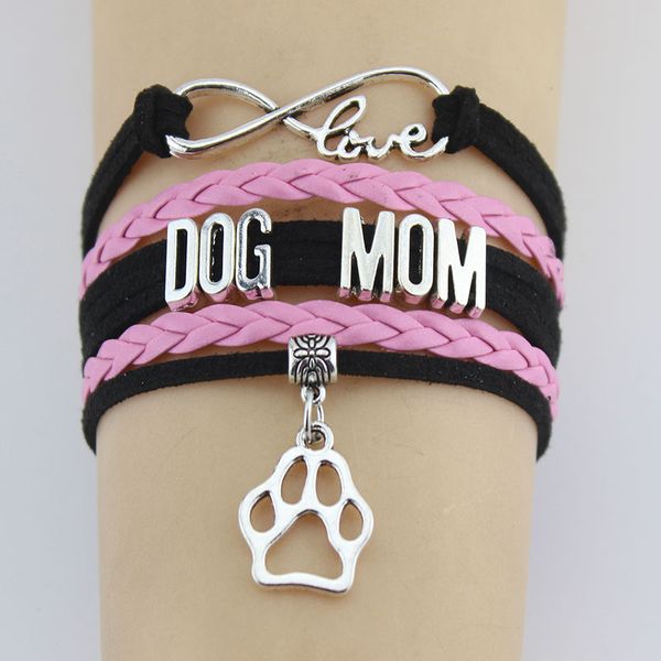 

infinity love dog mom paw charm wrap bracelets dogs paw print charms animal bracelet gift women & men bracelets jewelry, Golden;silver