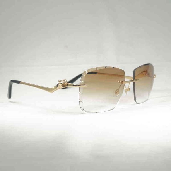 

2022 factory wholesale new vintage diamond cut oversize sunglasses leopard style gafas retro shades men for driving rimless glasses, White;black