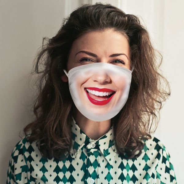 

половина нового унисекса смешные моющиеся лица facemask 4 @ рта смеется в громкого вечеринка череп хэллоуин маска маска