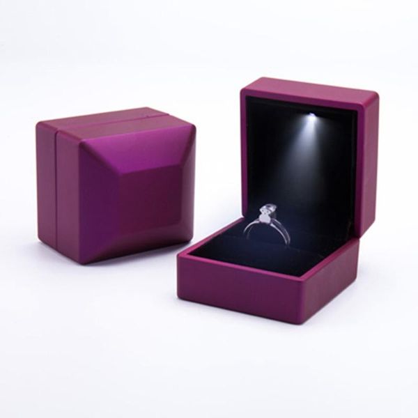 

led light small ring necklace displaytravel jewelry gift boxes for wedding engagement valentine christmas, Pink;blue