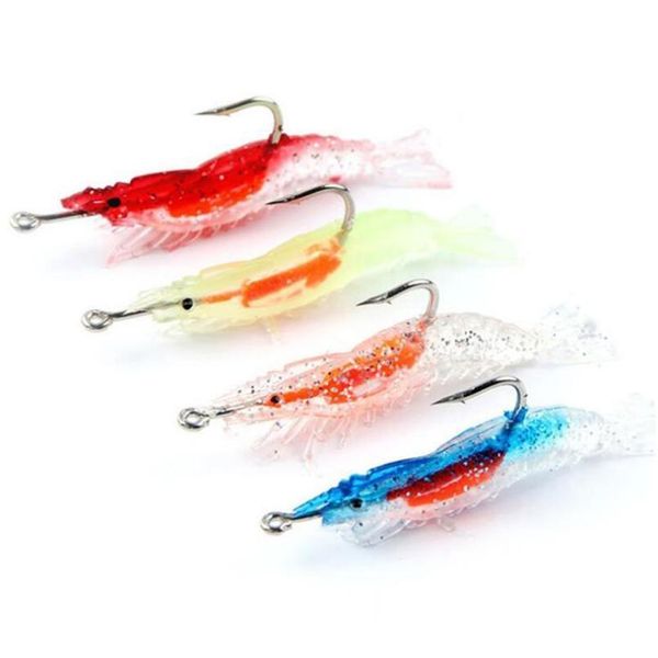 

1pc bionic shrimp with hook luminous package lead shrimp-shaped soft bait fake lure fishing wobbly fish rando sqceqs
