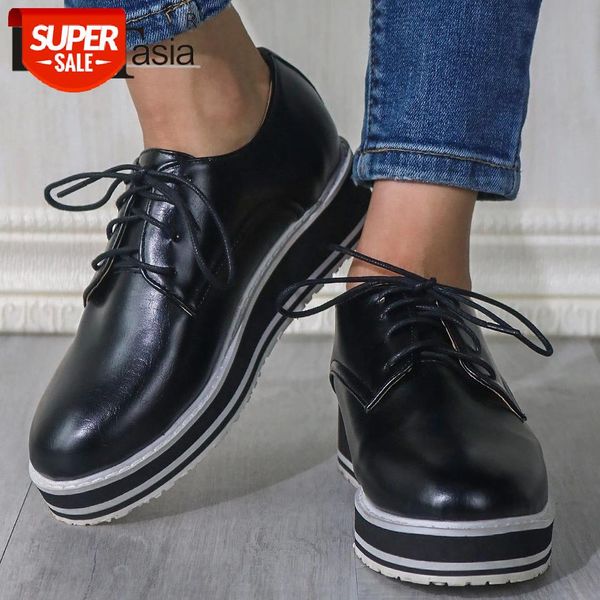 

doratasia new autumn elegant mixed-color flats 2020 casual flat platform flats women concise shoelace shoes woman #fx8h