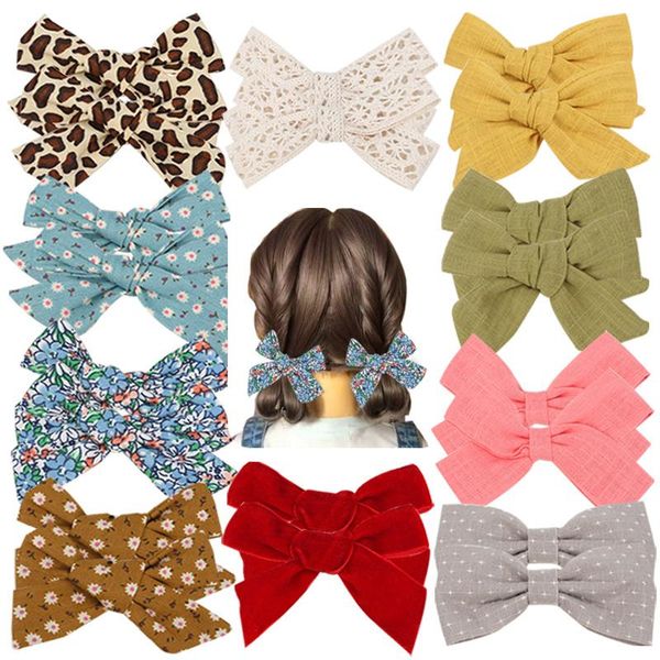 

12/20pc cute printed hair bows with clip hair bow headband girl accessories children bowknot hairpin haarspeldjes barrettes, Slivery;white