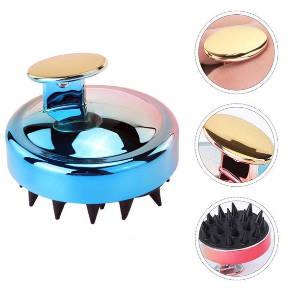 

1pc shampoo hairbrush silicone hairbrush massage for massage home barbershop, Silver