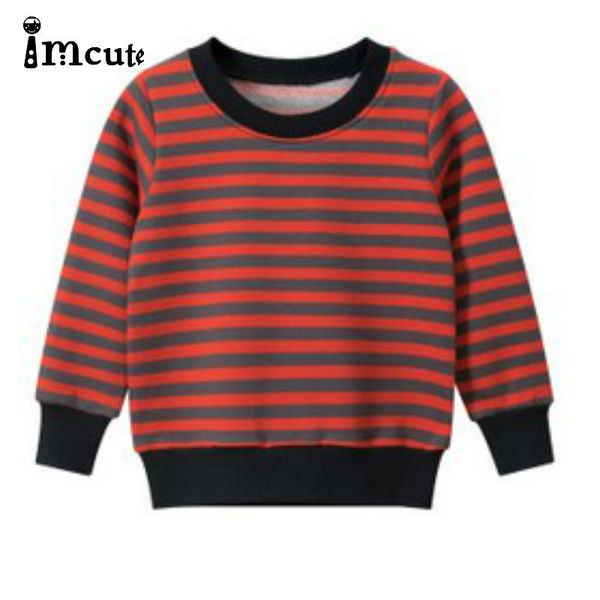 

imcute children's striped sweater long sleeve round neck 1-9 years kids of spring autumn and winter clothes for baby boy, Blue;gray